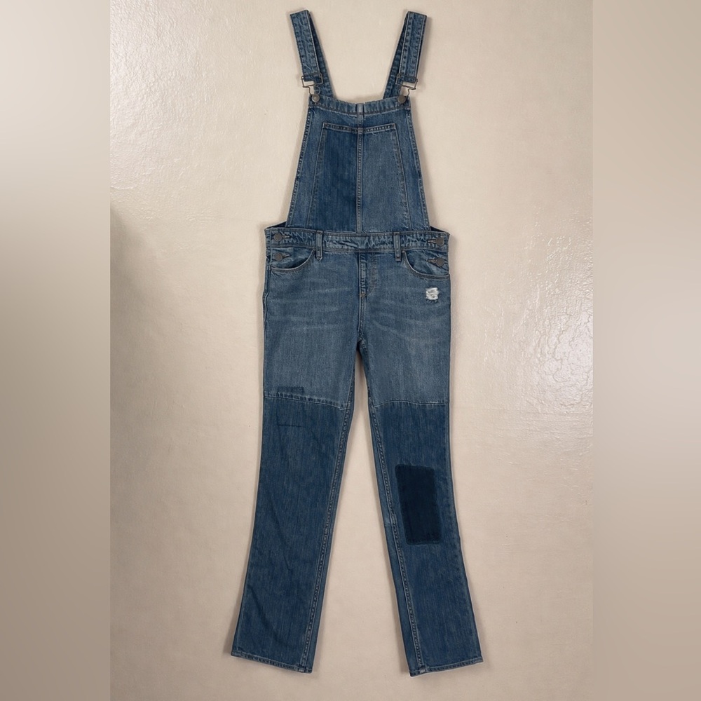 Paige patchwork denim overalls jumpsuit Normcore Y2K
